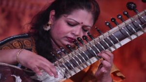 The courtyard of the heritage became musical with the sitar playing of Sahana Banerjee