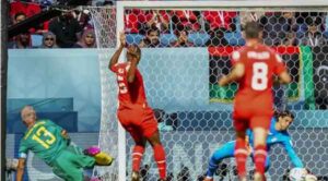 Brilliant save by Switzerlands goalkeeper