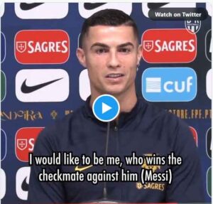 Cristiano Ronaldo Says he wants to checkemate leo messi | क्रिस्टियानो रोनाल्डो का कहना है कि वह लियो मेस्सी की बराबरी करना चाहते हैं |