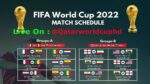 FIFA World Cup Qatar 2022 Group Stage Schedule