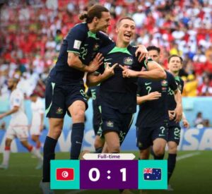 Tunisia vs Australia result final score goals and highlights in World Cup Group D | ट्यूनीशिया बनाम ऑस्ट्रेलिया परिणाम अंतिम स्कोर गोल और विश्व कप ग्रुप डी में हाइलाइट्स FIFA World Cup 2022 Tunisia 0-1 Australia Poland vs Saudi Arabia France takes on Denmark & Argentina vs Mexico | फीफा विश्व कप 2022: ट्यूनीशिया 0-1 ऑस्ट्रेलिया पोलैंड बनाम सऊदी अरब, फ्रांस ने डेनमार्क और अर्जेंटीना बनाम मेक्सिको को लिया |