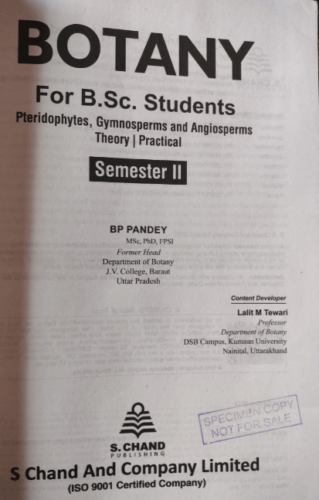 Botany for B Sc Student Semester II published by S Chand & Co New Delhi at Kumaun University Release of the book 